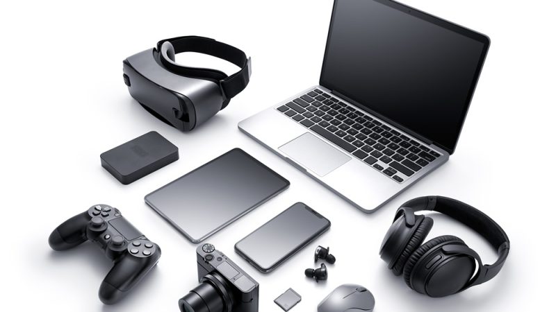 Gadgets and accessories isolated on white background Gadgets and accessories isolated on white background